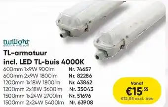 Toolstation TL-armatuur incl. LED TL-buis 4000K aanbieding