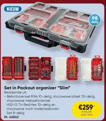 Toolstation Set in Packout organizer “Slim” aanbieding