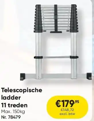 Toolstation Telescopische ladder 11 treden aanbieding