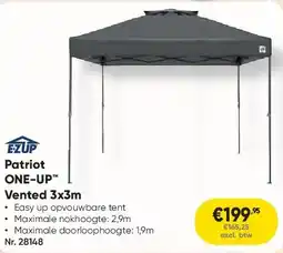 Toolstation Patriot ONE-UP Vented 3x3m aanbieding