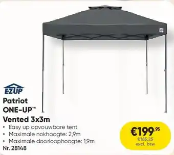 Toolstation Patriot ONE-UP Vented 3x3m aanbieding