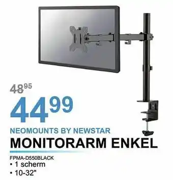 Neomounts by newstar monitorarm enkel