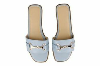 Berca Shoes Mode-Mania Slipper Dames - Lichtblauw aanbieding