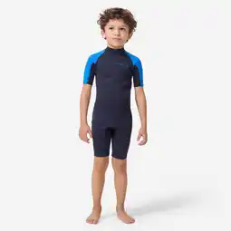 Decathlon Shorty voor surfen kinderen 100 neopreen 1,5 mm blauw/blauw aanbieding