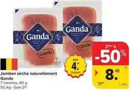 Carrefour Ganda Jambon séché naturellement aanbieding