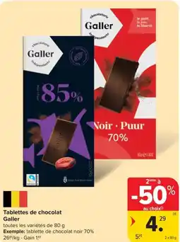 Carrefour Galler Tablettes de chocolat aanbieding