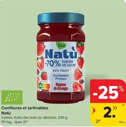 Carrefour Natù Confitures et tartinables aanbieding