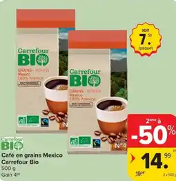Carrefour Café en grains Mexico Carrefour Bio aanbieding