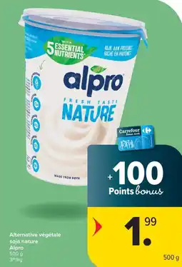 Carrefour Alpro alternative végétale soja nature aanbieding