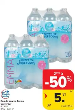 Carrefour Eau de source Emma Carrefour aanbieding