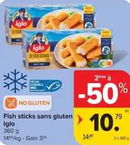 Carrefour Iglo Fish sticks sans gluten aanbieding