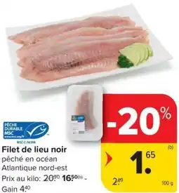 Carrefour Filet de lieu noir aanbieding