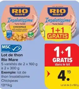 Carrefour Rio Mare Lot de thon aanbieding