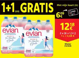 Cora Evian water aanbieding