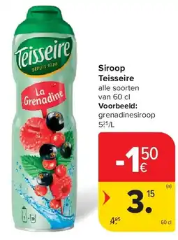 Carrefour Siroop Teisseire aanbieding