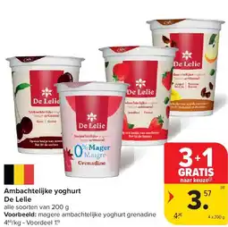 Carrefour Ambachtelijke yoghurt De Lelie aanbieding