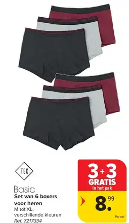 Carrefour Set van 6 boxers voor heren aanbieding