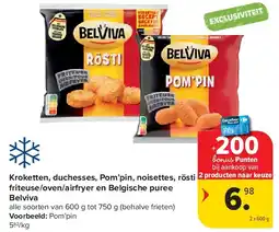 Carrefour Kroketten, duchesses, Pom’pin, noisettes, rösti friteuse/oven/airfryer en Belgische puree Belviva aanbieding