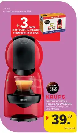 Carrefour Espressomachine Piccolo XS YY5429FD aanbieding
