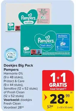 Carrefour Doekjes Big Pack Pampers aanbieding