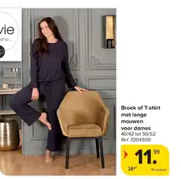 Carrefour Broek of T-shirt met lange mouwen voor dames aanbieding