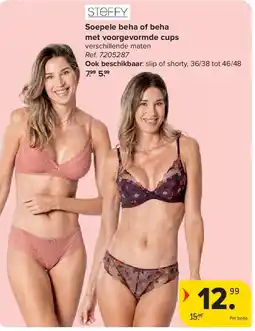 Carrefour Soepele beha of beha met voorgevormde cups aanbieding