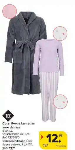 Carrefour Coral fl eece kamerjas voor dames aanbieding