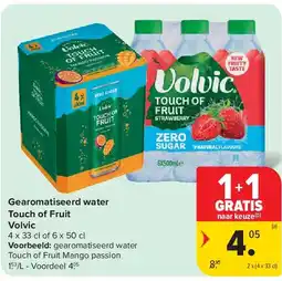 Carrefour Gearomatiseerd water Touch of Fruit Volvic aanbieding