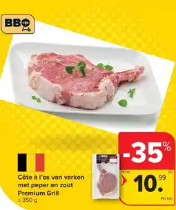 Carrefour Côte à l’os van varken met peper en zout Premium Grill aanbieding