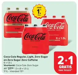 Carrefour Coca-Cola Regular, Light, Zero Sugar en Zero Sugar Zero Ca eine aanbieding