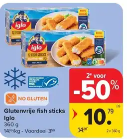 Carrefour Glutenvrije fish sticks Iglo aanbieding