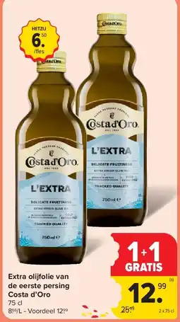 Carrefour Extra olijfolie van de eerste persing Costa d’Oro aanbieding