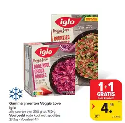 Carrefour Gamma groenten Veggie Love Iglo aanbieding