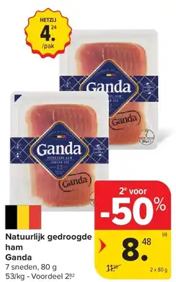 Carrefour Natuurlijk gedroogde ham Ganda aanbieding