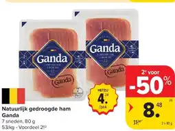 Carrefour Natuurlijk gedroogde ham Ganda aanbieding