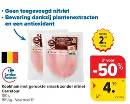 Carrefour Kookham met gerookte smaak zonder nitriet Carrefour aanbieding