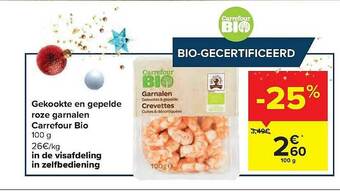Carrefour Market Gekookte En Gepelde Roze Garnalen aanbieding