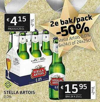 BelBev Stella Artois 0.0% aanbieding