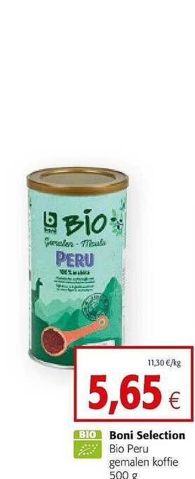 Colruyt Boni Selection Bio Peru Gemalen Koffie aanbieding