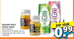 Albert Heijn innocent shots of juicy water aanbieding