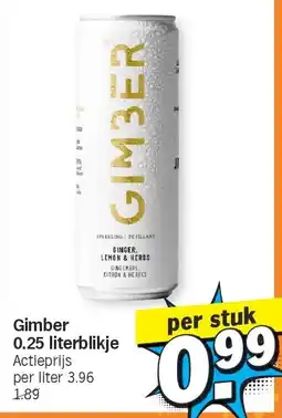 Albert Heijn Gimber 0.25 literblikje aanbieding