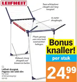 Albert Heijn Leifheit droogrek Pegasus 160 solid slim aanbieding