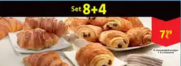 Cora 8 chocoladebroodjes + 4 croissants aanbieding