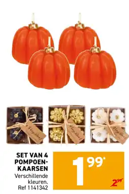 Trafic Set van 4 pompoen kaarsen aanbieding