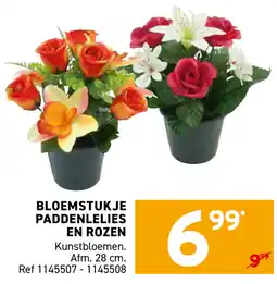 Trafic Bloemstukje paddenlelies en rozen aanbieding