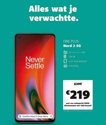 Base One Plus Nord 2 5g aanbieding