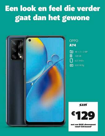 Base Oppo A74 aanbieding