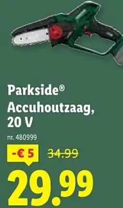 Lidl Parkside Accuhoutzaag, 20V aanbieding