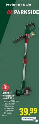 Lidl Parkside Accu Voegenborstel, 20 V aanbieding