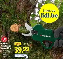 Lidl Parkside Accu Takkenschaar, 20 V aanbieding